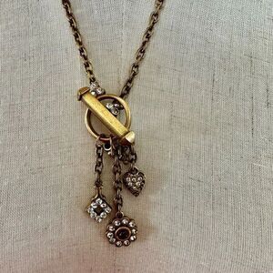 Patti Horn heart rhinestone  charm necklace